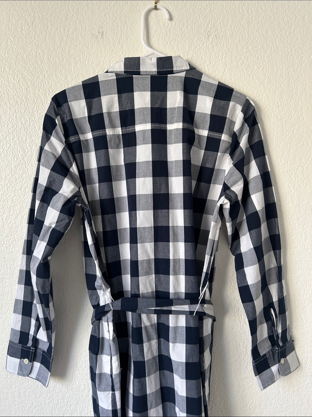 J. Crew Navy and White Buffalo Check Shirt Dress - Picture 6 of 8